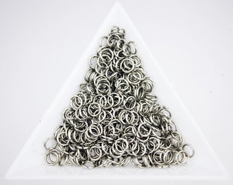 4mm Jump Rings, 500 pcs of Rhodium Jump Rings / Jumprings - 4mm 22 gauge 0.6mm Link Connector Open Jump Rings- 6x4mm