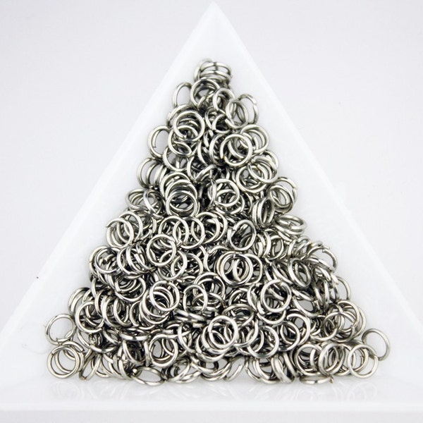 4mm Jump Rings, 500 pcs of Rhodium Jump Rings / Jumprings - 4mm 22 gauge 0.6mm Link Connector Open Jump Rings- 6x4mm