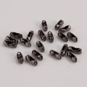 Gunmetal Finish ball chain connector for 1.5mm and 1.2mm chain - Insert Type - BALLCON15 100pcs - Wholesale Bulk Lot