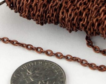 Cadenas de cable planas con acabado chapado en cobre antiguo - 3 x 2,2 mm sin soldar - 322FLAT 12 pies