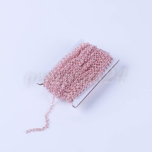 3 feet TARNISH Resistant Tarnish FREE Anti Tarnished Rose Gold Plated Rolo Chain bulk - 3.2mm SOLDERED Link AT3.2BL