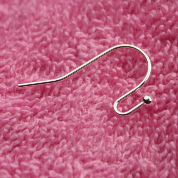 50(25pr) boule de fil d’oreille fin boucle d’oreille - argent Sterling plaqué sur attaches en laiton massif, de style, bal fin - ERBall crochet Français