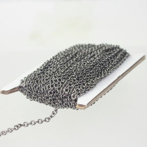 100 ft. of Gunmetal Plated SOLDERED Thick Fancy  Cable Chain - 3x3.5mm 21G Thickness Wire SOLDERED Link -  335S