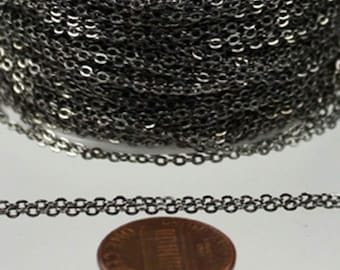 Gunmetal Finish Cable Chain: Bulk Delicate Soldered Link Chain 32 feet