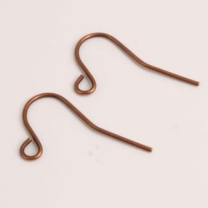 Antique Copper Plated Finish Earring Hooks 20x11mm: French Hook Earwires 200 pcs - Wholesale Bulk Lot
