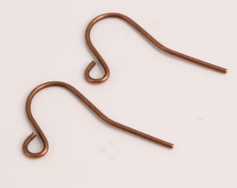 Örhängeskrokar med antik kopparpläterad finish 20 x 11 mm: Franska krokörhängen 200 st - Parti i stor grossistledet