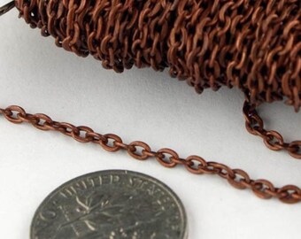 Kabelketting met antieke verkoperde afwerking: bulkketting voor het maken van sieraden (3 x 2,2 mm) 50 voet