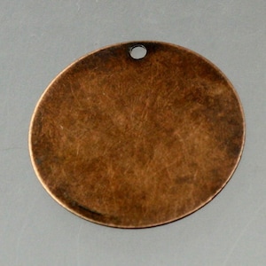 Antique Copper Plated Finished Coin drop dangle 21mm 30 pcs - Bulk Pack