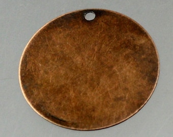 Pendentif pour pièce de monnaie, fini plaqué cuivre antique, 21 mm, 30 pièces - Emballage en vrac