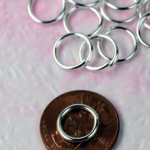 10 mm Biegeringe, 50 Stück Sterling Silber überzogene Biegeringe/Biegeringe - 10 mm 16 Gauge 1,2 mm Link-Verbinder Offene Biegeringe 12 x 10 mm