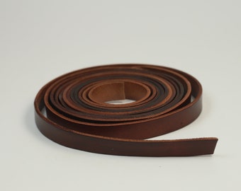 3/8 inch 10mm x 12/36 inch Mahogany Brown Genuine Leather Strap - Premium Quality Real Leather - 1/3 Feet Long - 3/8 Inch/ 10mm Flat Strip