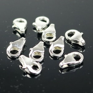 Sterling Silver Plated lobster claw clasp - 10x6mm - Ship from California USA 50 pcs - Bulk Pack