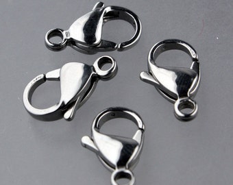 10 STAINLESS Steel Lobster Clasp Parrot Clasp Claw Clasp - 15x9mm Solid Stainless Steel Lobster Clasp - STLOB15