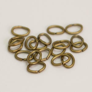 Antique Brass Finish Oval Jump Rings 6x4mm - 21 Gauge 200 pcs - Wholesale Bulk Lot