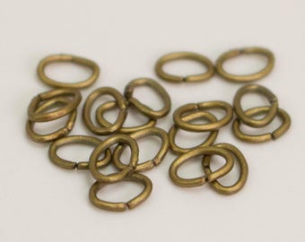 Antique Brass Finish Oval Jump Rings 6x4mm - 21 Gauge 200 pcs - Wholesale Bulk Lot