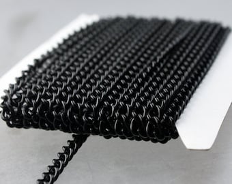 32 ft of Black  Finished BIG Sturdy Curb Chain - 3.6mm width 1.0mm Wire Unsoldered Link