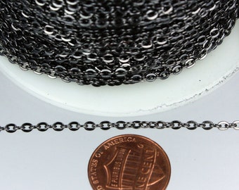 300 ft of Gunmetal Finished Flat cable chain - 3x2.2mm - unsoldered link - 322FLAT