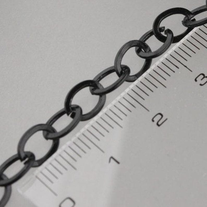 Black Finish Flat Cable Chain: Bulk Fashion Necklace, 7.8x6.0mm 32 feet image 2