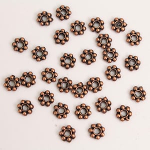 Antique Copper Plated Finished Daisy Flower Spacer Beads - 5mm 300 pcs - Wholesale Bulk Lot