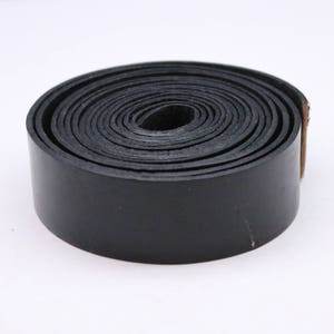1 inch x 36&quot; Black Genuine Leather Strap - Premium Quality Real Leather - 3 Feet Long - 1 Inch / 25mm Flat Strip - Ship from California USA