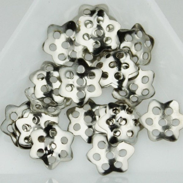 100 pcs of rhodium plated filigree beads cap - 10mm