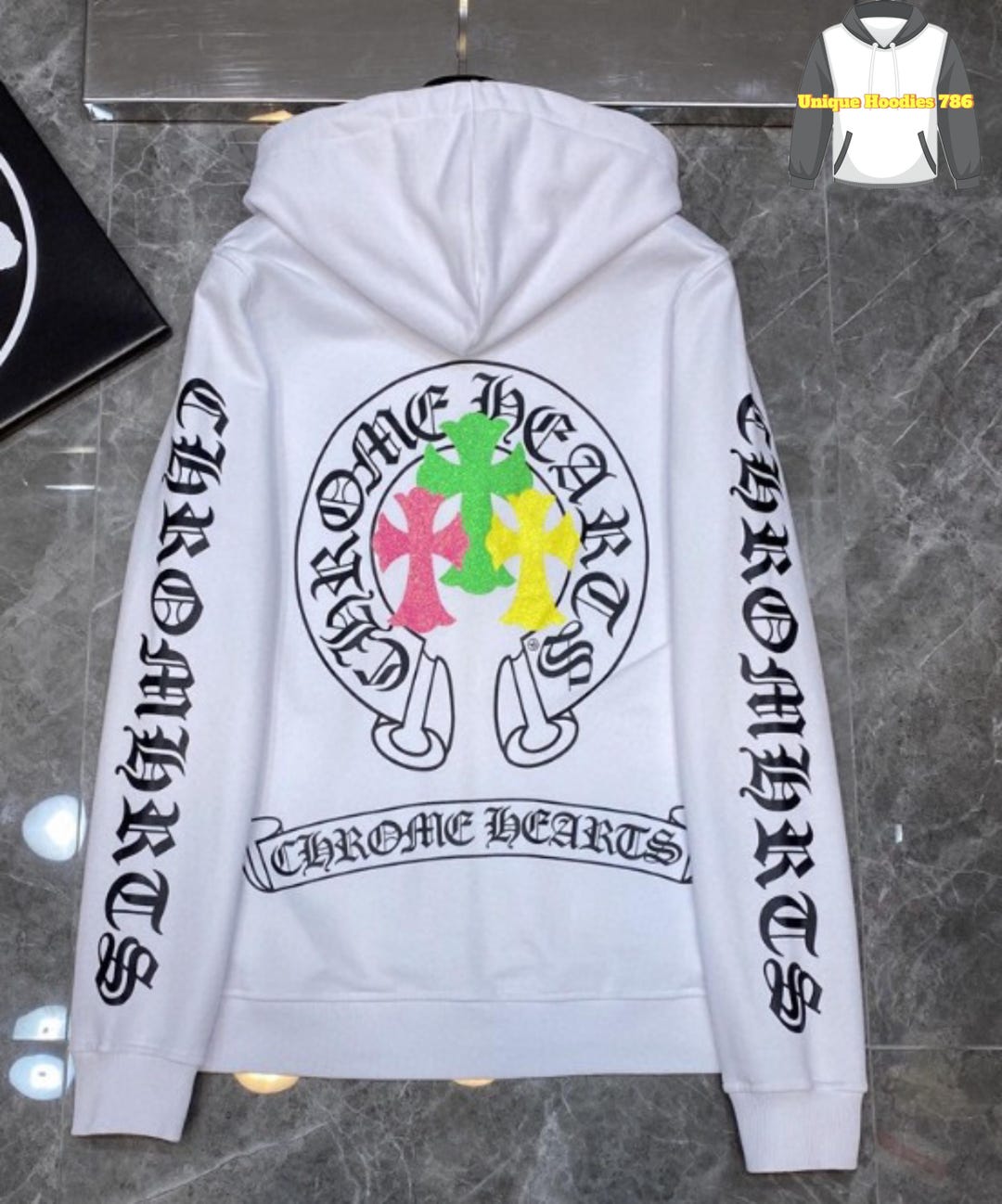 CROSSROAD - WHITE HOODIE - UNISEX