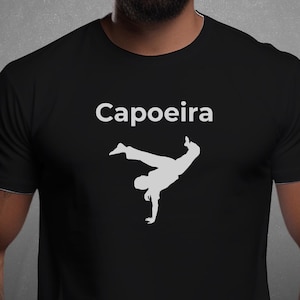 Capoeira Silhouette Unisex Tee, Minimalistic Martial Arts Shirt, Capoeira Movement Clothing for Men and Women, Capoeira Gift, Workout Tee