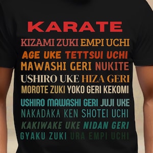 Karate Techniques Unisex Tee Shirt - Retro Martial Arts Apparel, Combat Moves Top, Japan Martial Arts Clothing, Training Tshirt