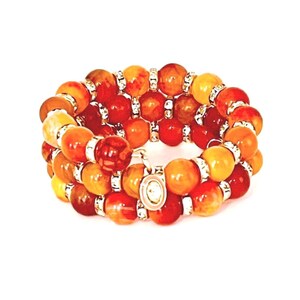 Handmade Fall Memory Wire Bracelet | OAK Wrap Bracelet |