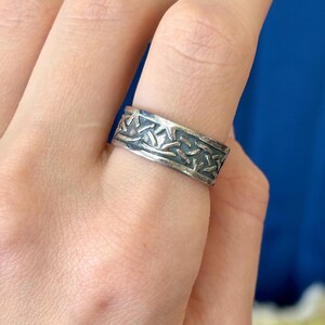 Sterling Silver Antiqued Design Ring