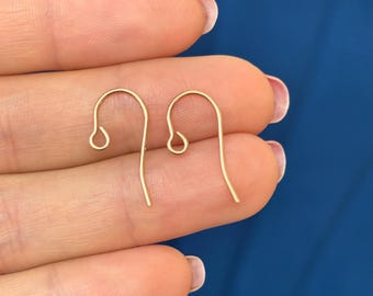 14k Rose Gold French Wire Earring Top Components