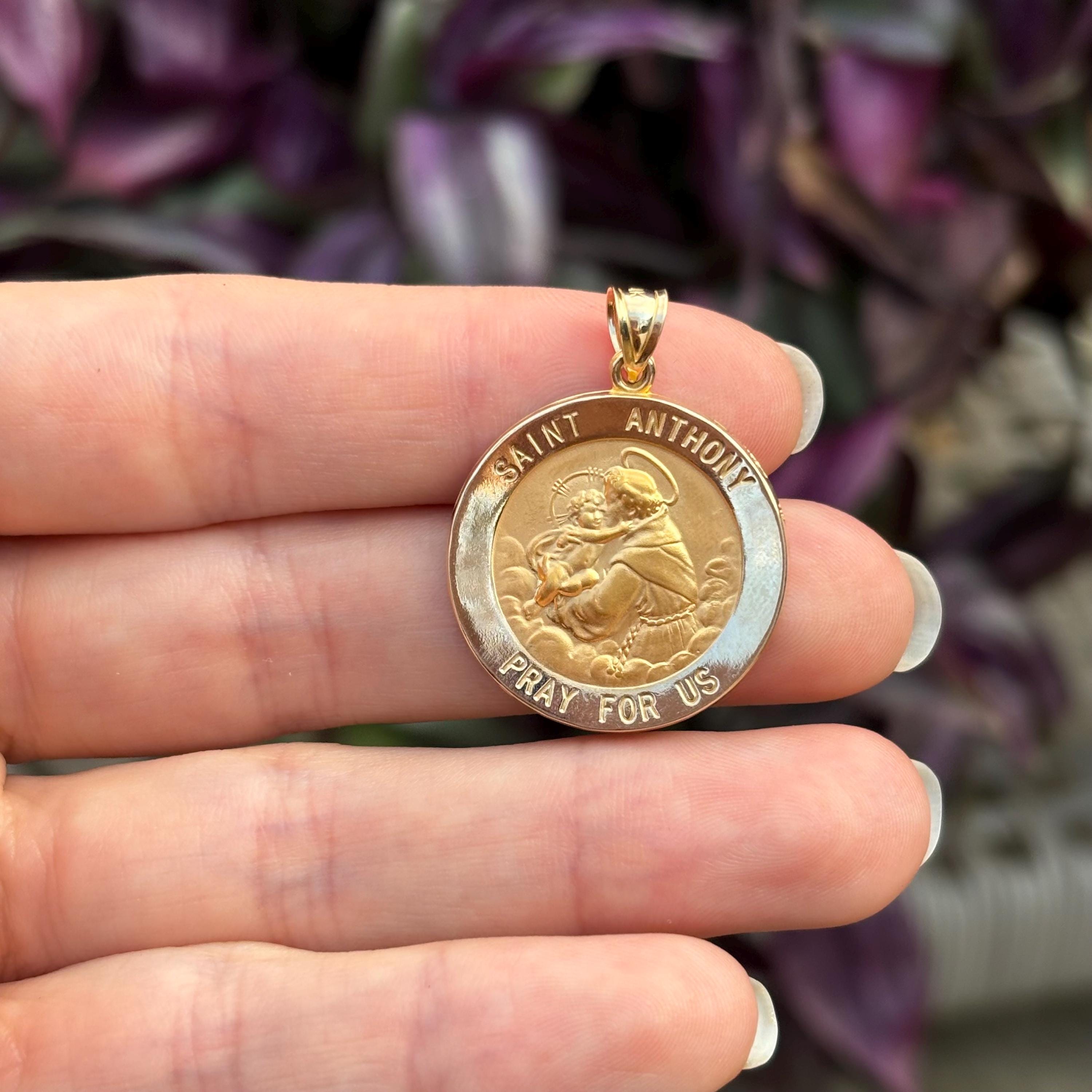 Pompeii3 14k Yellow Gold Anthony Medal Pendant 1