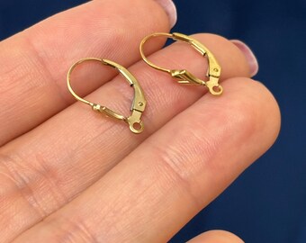 Gold Filled Pair of Fleur De Lis Leverback Settings