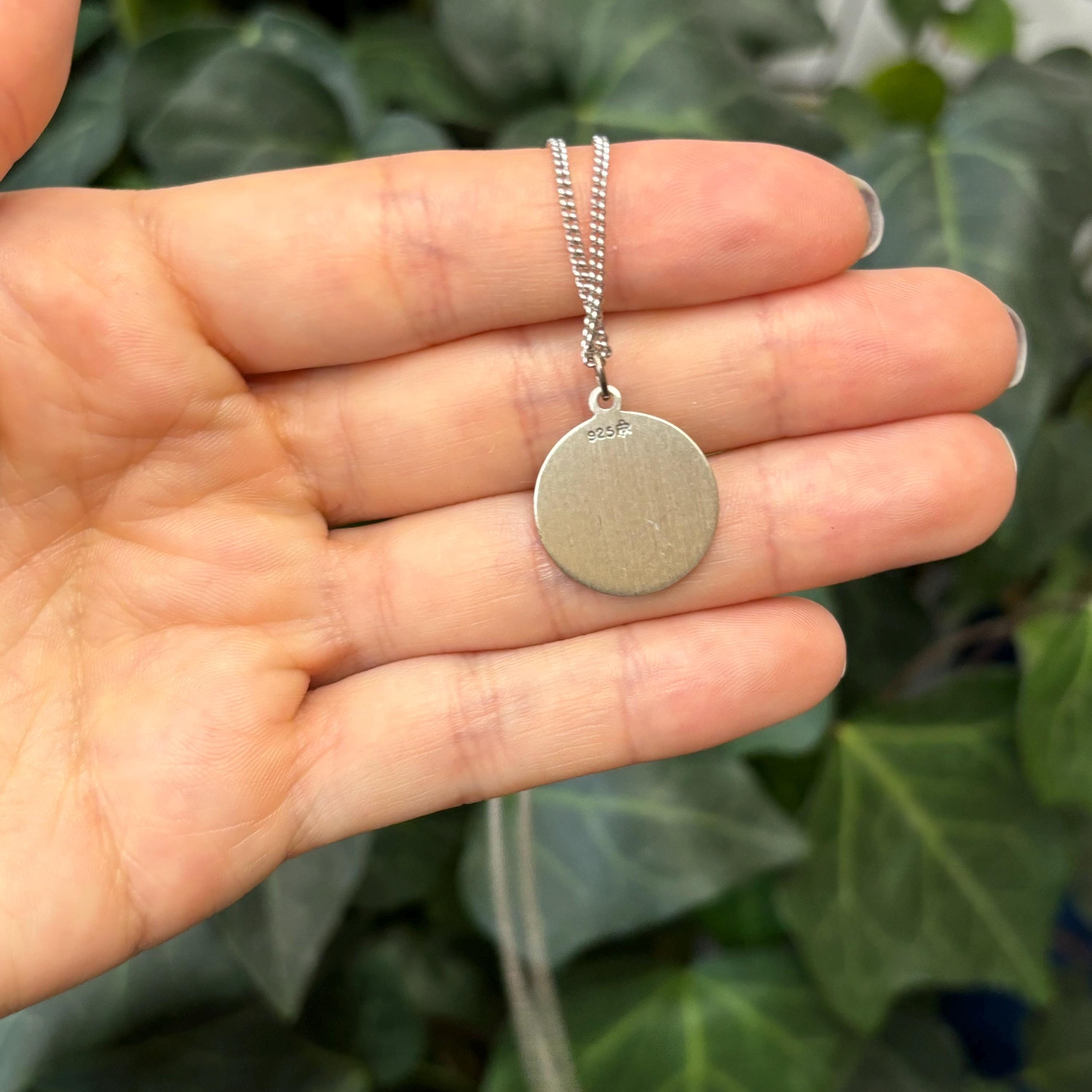 Sterling Silver St Francis of Assisi Round Medal Pendant Necklace 18mm ...