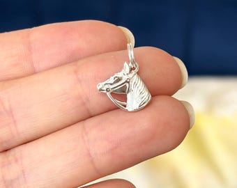 Sterling Silver Horse Head with Bridle Charm