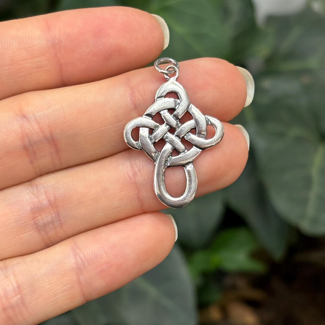 Sterling Silver Celtic Knot Cross Charm Pendant 28mm - Etsy