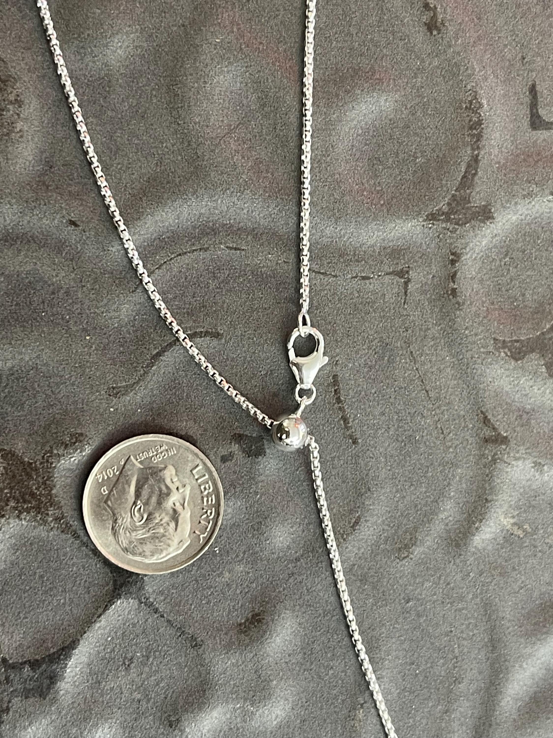 Sterling Silver Adjustable Rounded Box Chain Necklace - Etsy