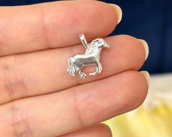 Sterling Silver Horse Charm Tiny Pendant