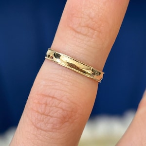 14k Yellow Gold Milgrain Adjustable Open Toe Ring