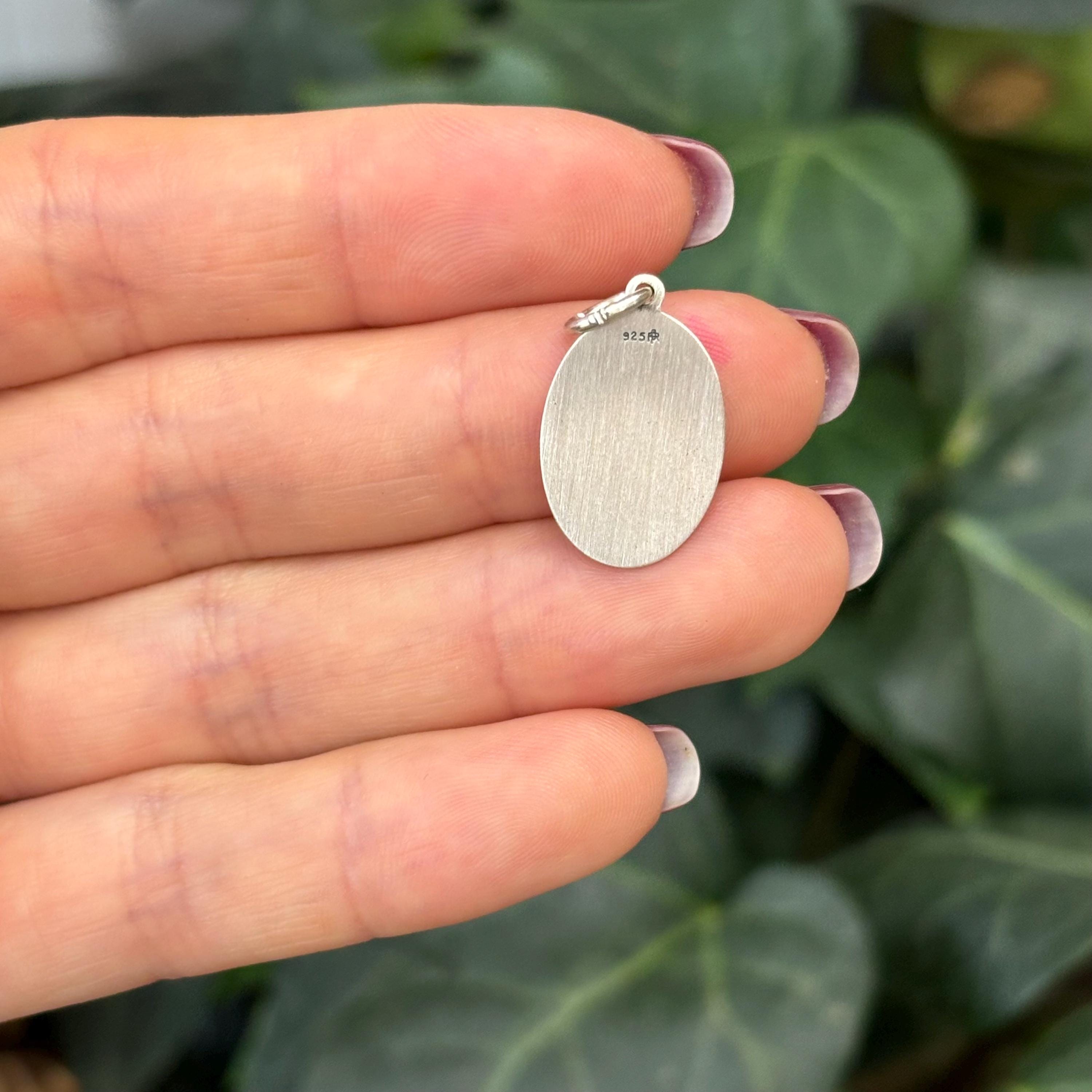 Sterling Silver St Jude Thaddeus Medal Oval Medal Pendant 21mm X 13mm ...