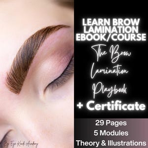 Learn Brow Lamination How To eBook/Course plus Certificate, Digital Download, New Business, Learn Microblading eBook, Beauty Courses