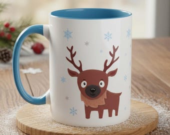Reindeer Snowflakes Accent Coffee Mug
