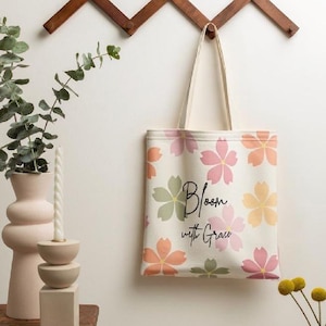 Floral Tote Bag SVG + PNG Design: DIY Project (Digital Download) image 2
