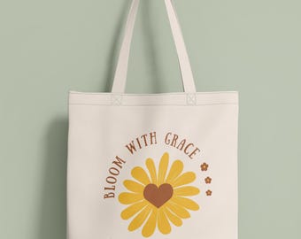 Floral design for Tote Bag: Minimalist Bloom With Grace (Digital Download PNG)
