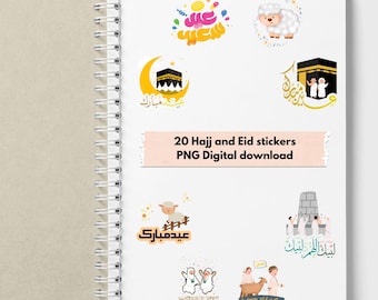 Eid al-Adha & Hajj Stickers: Islamic Planner Decorations (Digital Download)