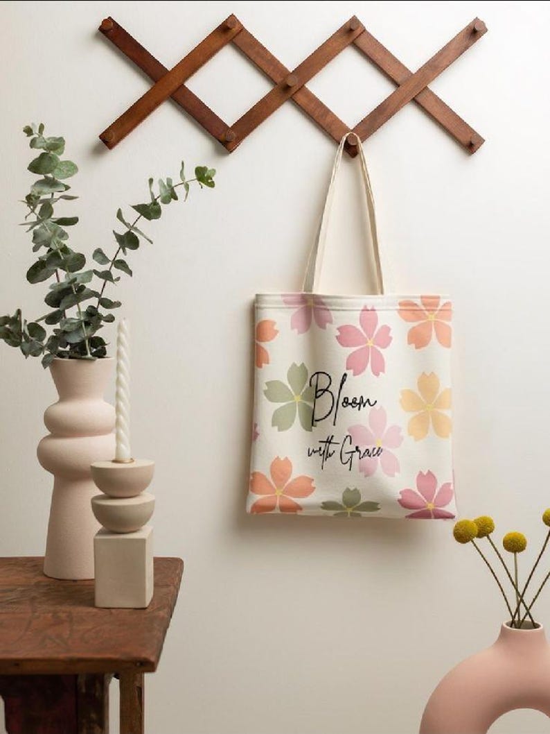 Floral Tote Bag SVG + PNG Design: DIY Project (Digital Download) image 2