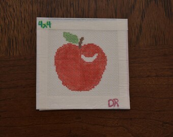 Apple 4x4" Hand-painted Needlepoint Canvas