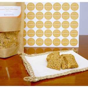 Sesame Seed Candy, Gym Energy Bar Snack Vegan Sesame Brittle, Protein Bars Nutrition Pasteli With Honey, Kid Treat Sugar Free 400gr / 14.1oz