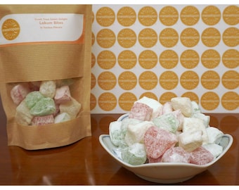 Loukoumia Greek Delight Lokum Traditional Kid Treats Candy Bites In Various Flavors Baptism Treats Wedding Loukoumi 400gr / 14.10oz