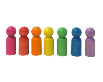 Little people painted peg dolls 7pc